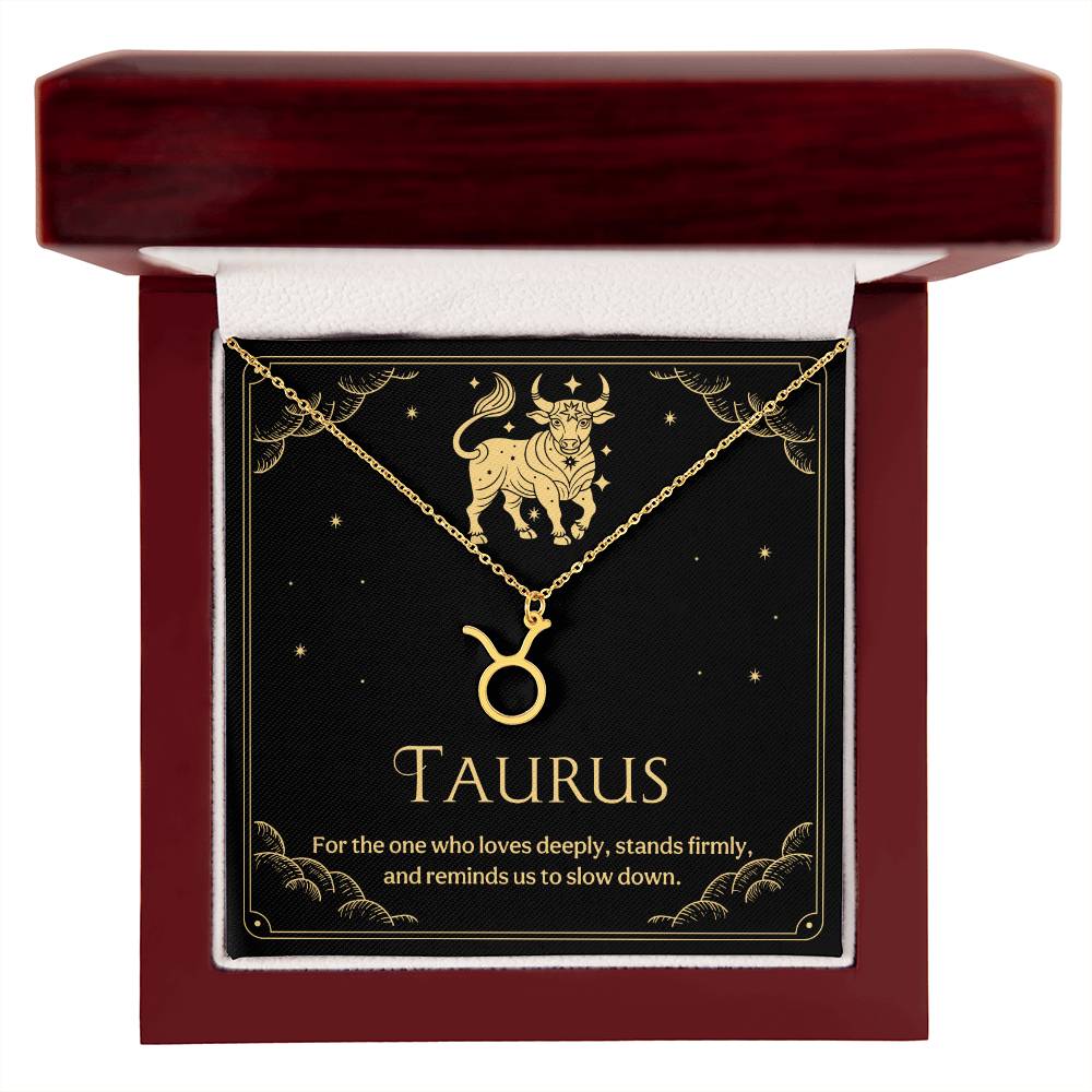 Taurus Zodiac Symbol Necklace