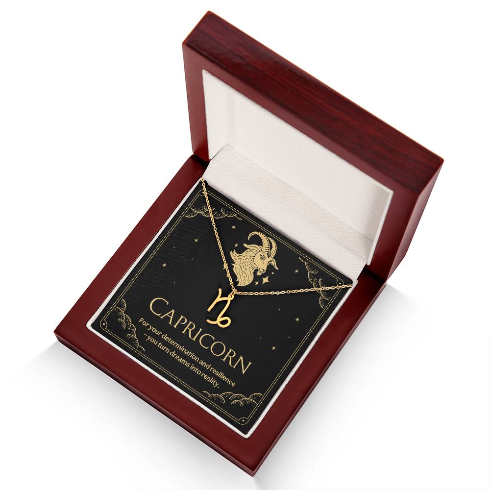 Capricorn Zodiac Symbol Necklace