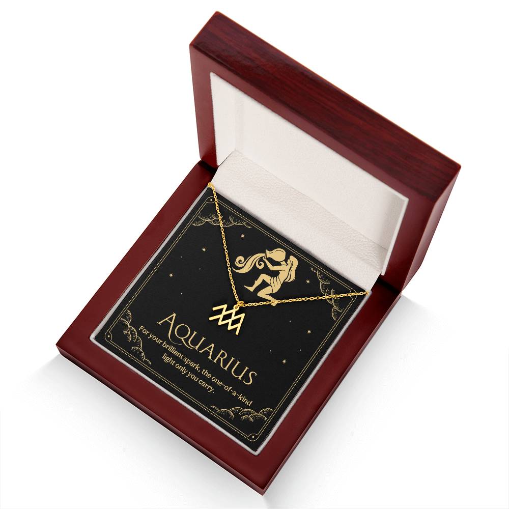 Aquarius Zodiac Symbol Necklace