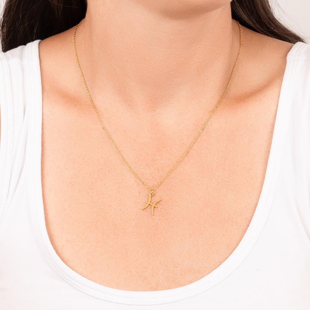 Pisces Zodiac Symbol Necklace