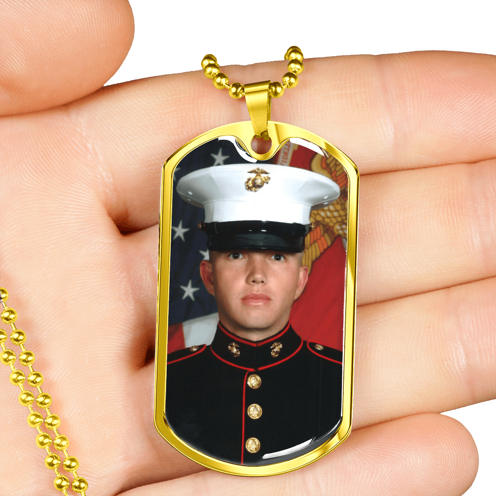 Customizable Dog Tag Necklace With Engraving Option - Upload Your Own Photo