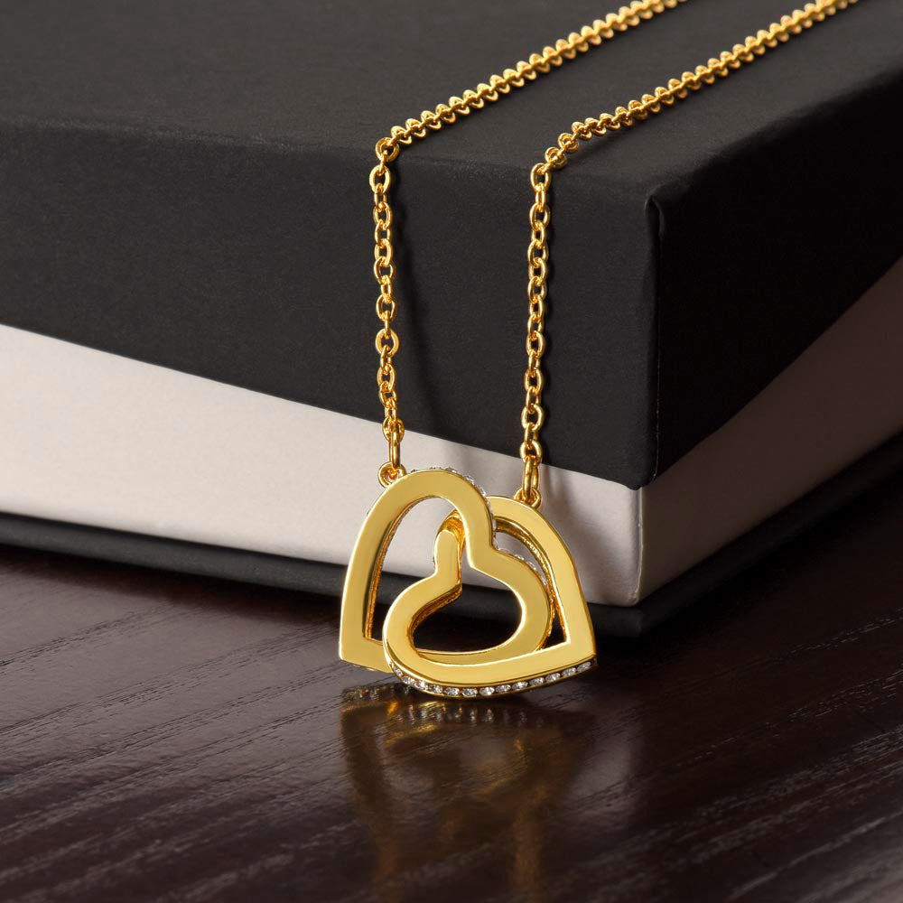 To My Sister Gift, Interlocking Hearts Pendant Necklace