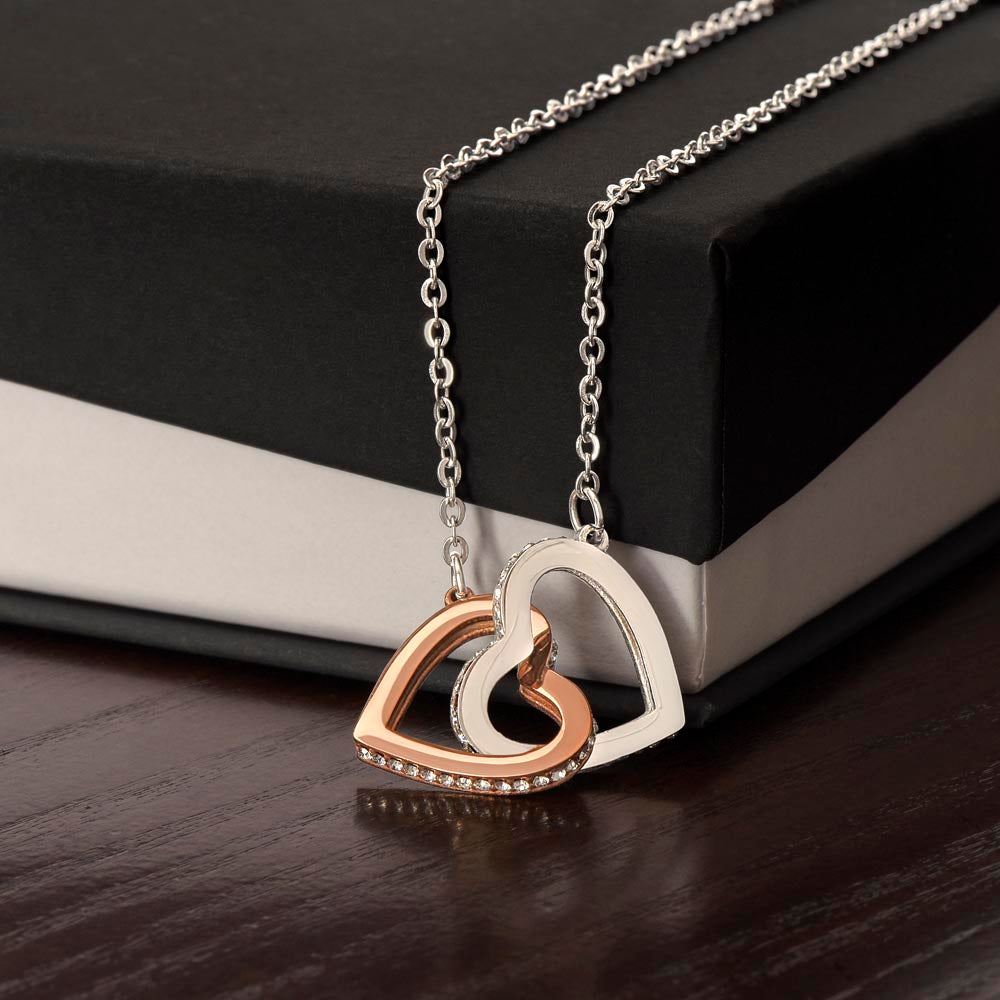 To My Sister Gift, Interlocking Hearts Pendant Necklace