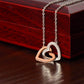 To My Sister Gift, Interlocking Hearts Pendant Necklace