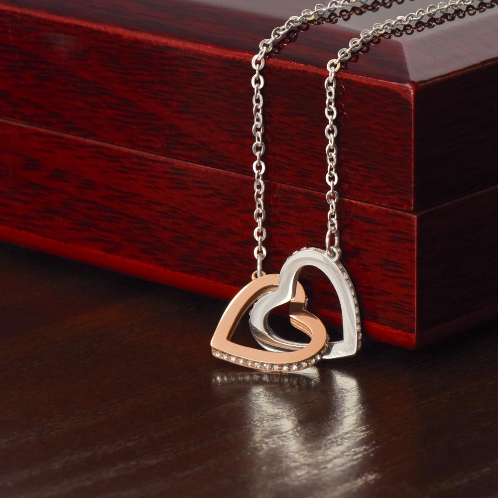 To My Sister Gift, Interlocking Hearts Pendant Necklace