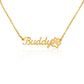 Customizable Dog Name Necklace With Paw Print Detail