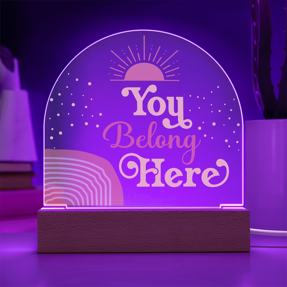 Acrylic Plaque, Classroom Decor, Counseling Office Plaque, Inclusion, You Belong Here