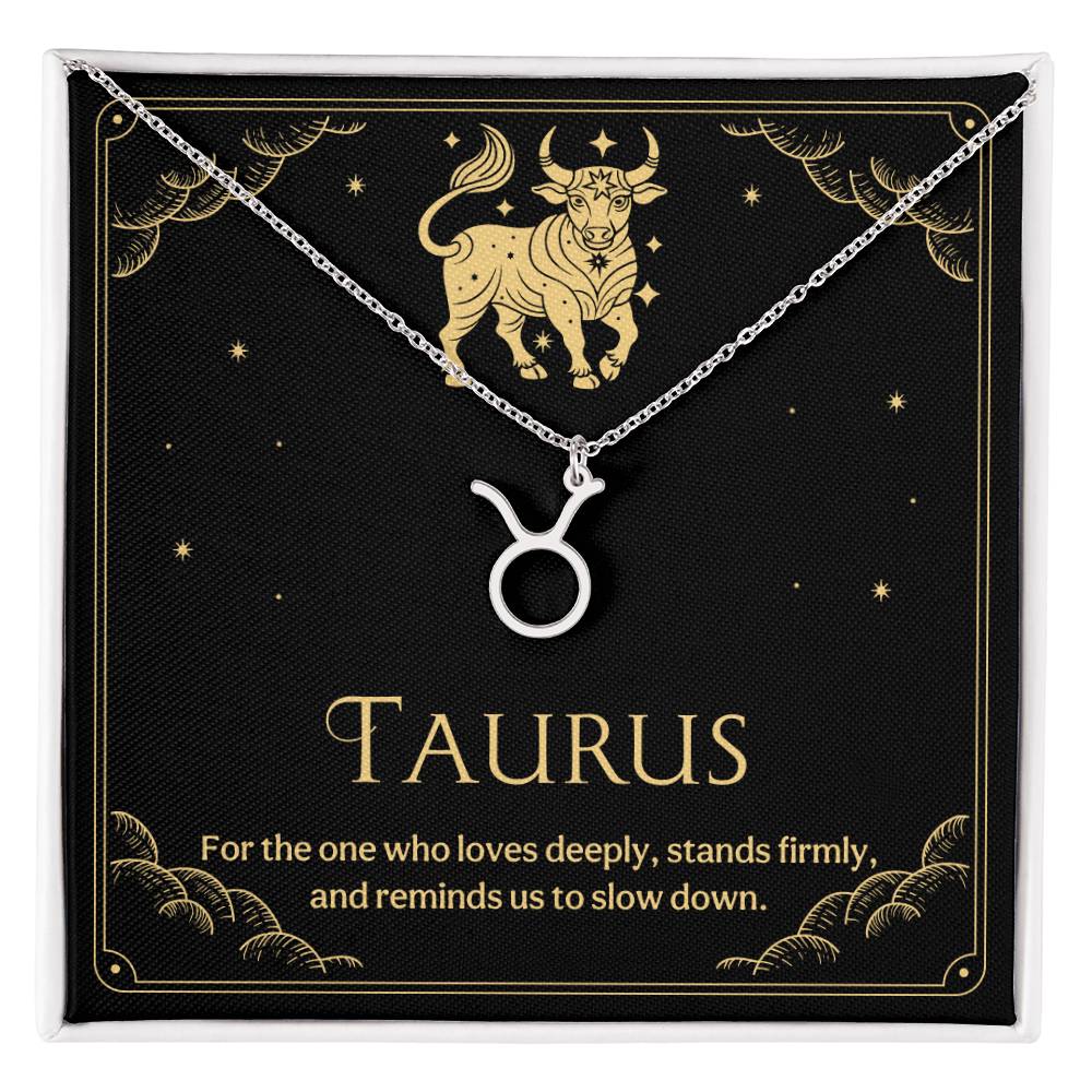 Taurus Zodiac Symbol Necklace