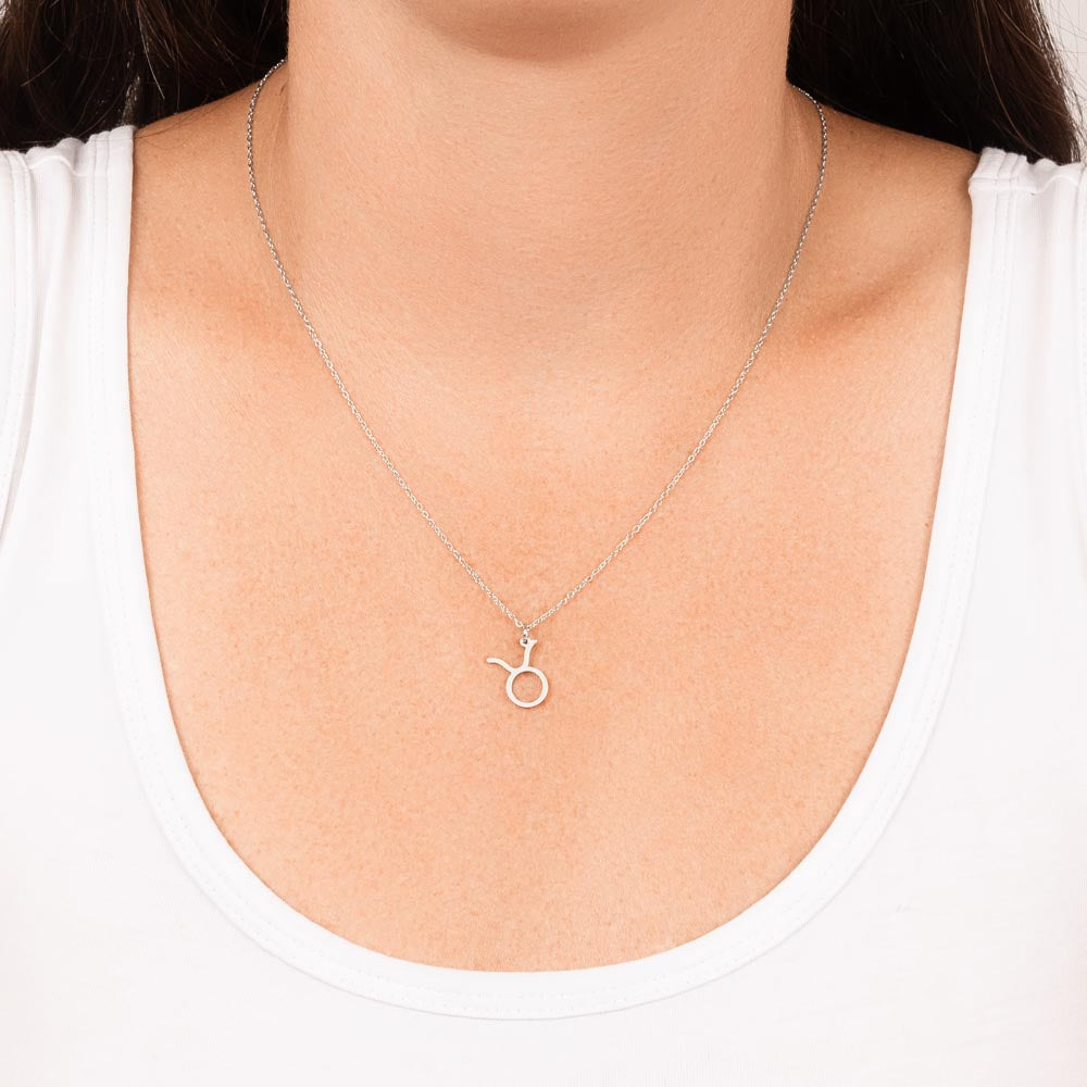 Taurus Zodiac Symbol Necklace