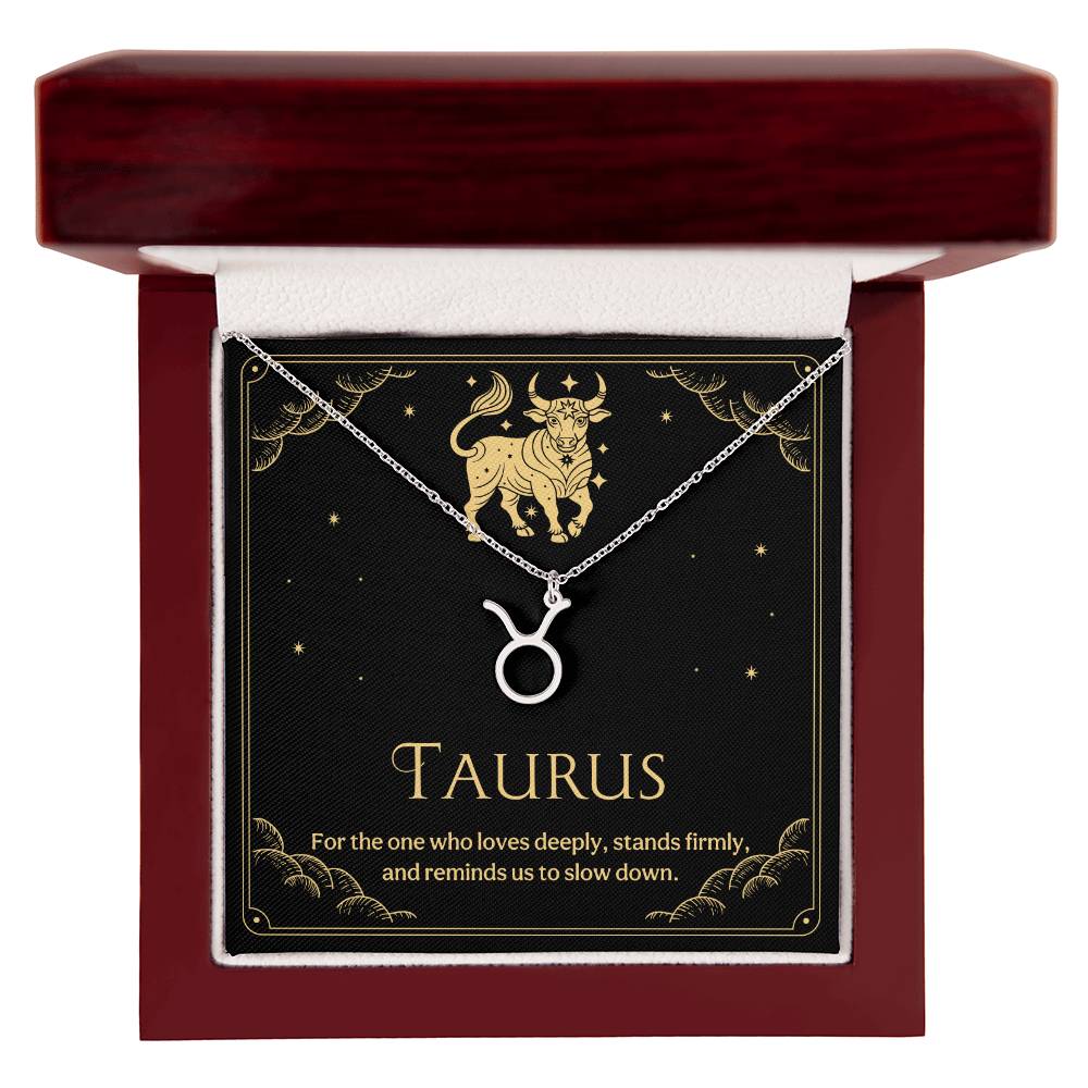 Taurus Zodiac Symbol Necklace