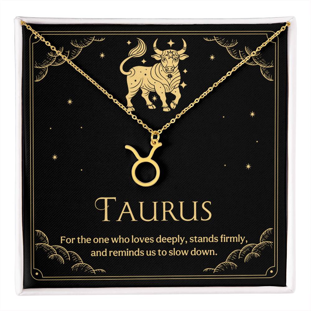 Taurus Zodiac Symbol Necklace
