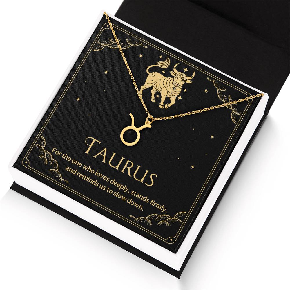Taurus Zodiac Symbol Necklace
