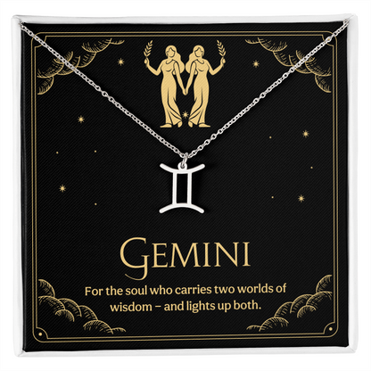 Gemini Zodiac Symbol Necklace