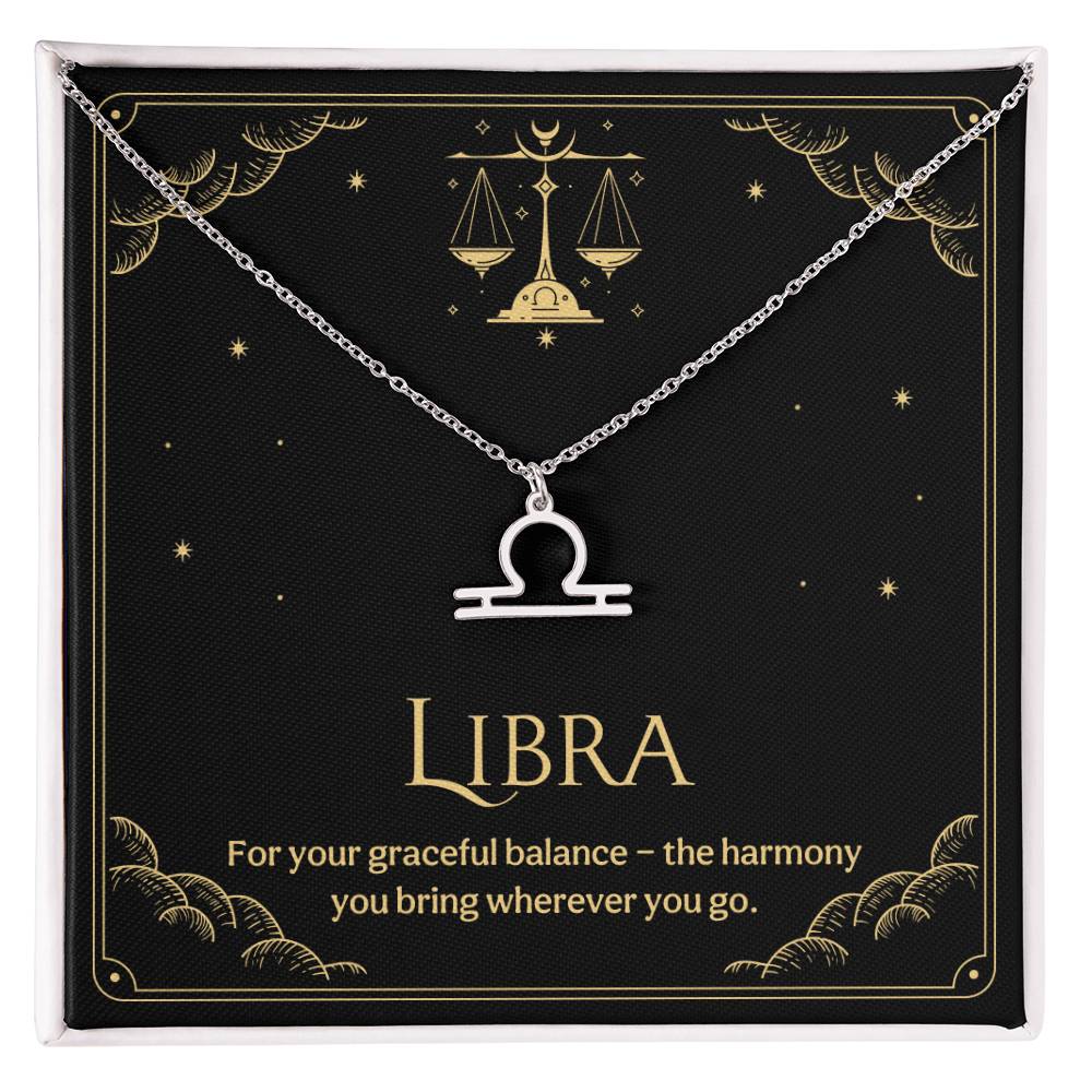Libra Zodiac Symbol Necklace