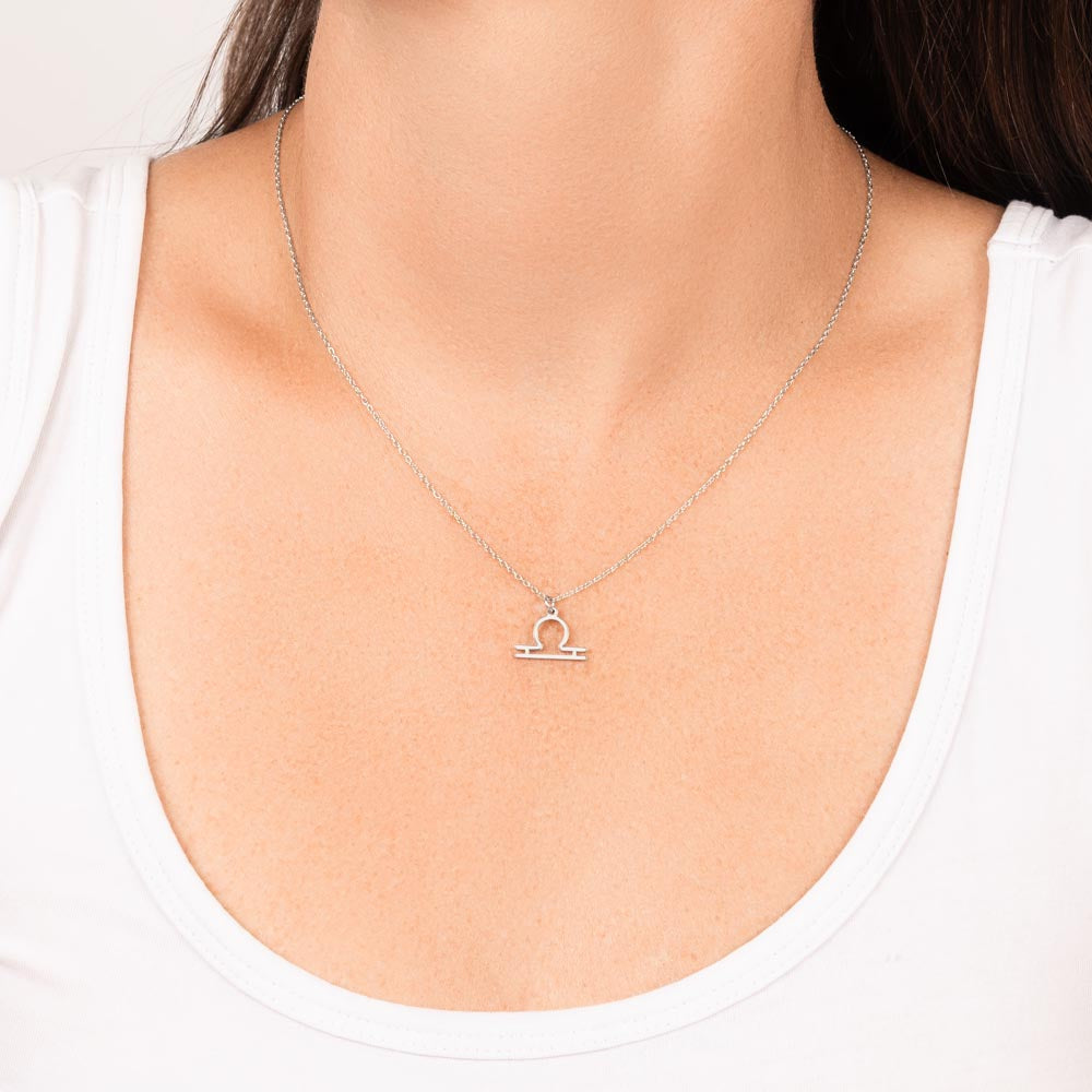 Libra Zodiac Symbol Necklace