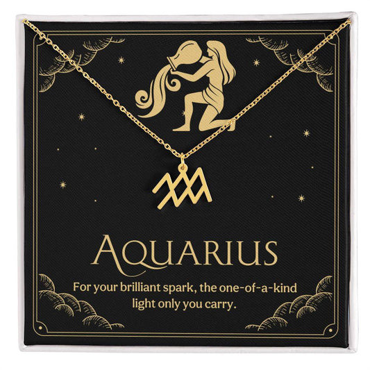 Aquarius Zodiac Symbol Necklace