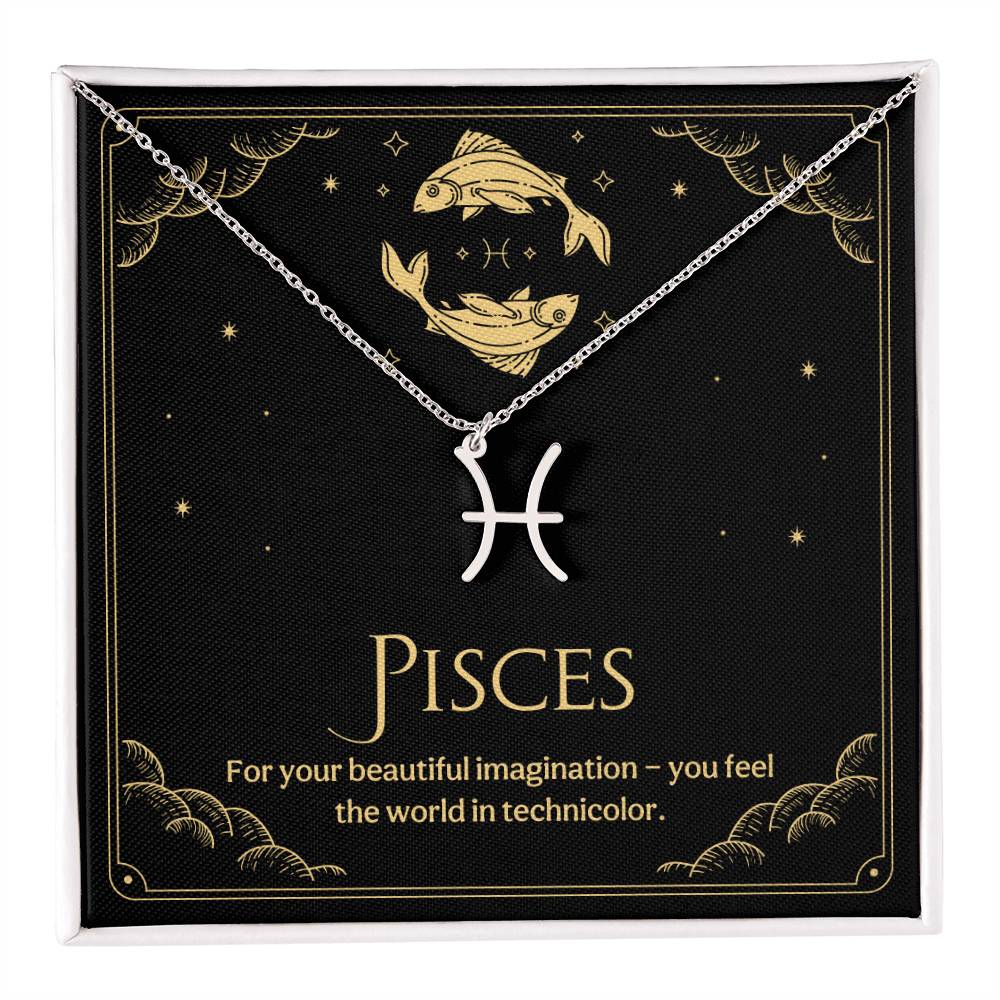 Pisces Zodiac Symbol Necklace