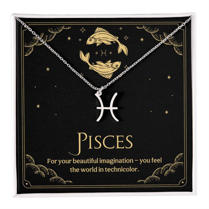 Pisces Zodiac Symbol Necklace