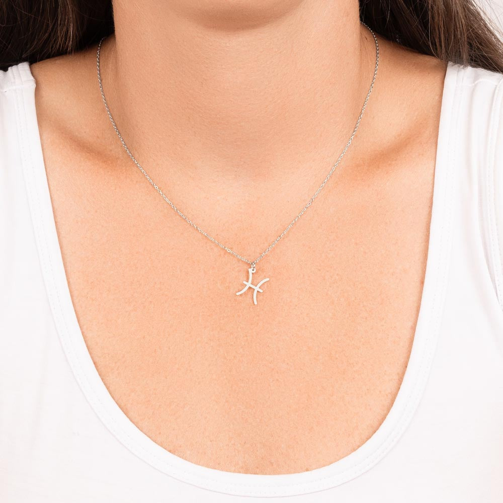 Pisces Zodiac Symbol Necklace