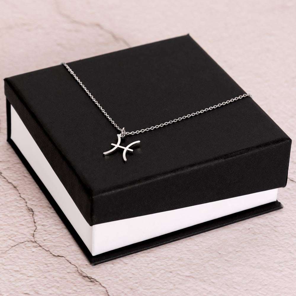 Pisces Zodiac Symbol Necklace