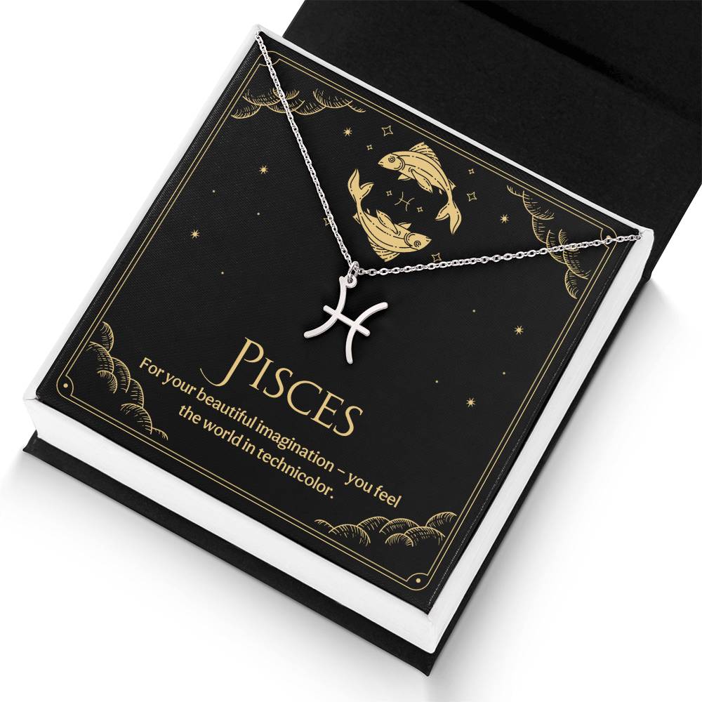 Pisces Zodiac Symbol Necklace