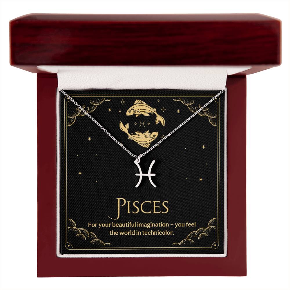 Pisces Zodiac Symbol Necklace
