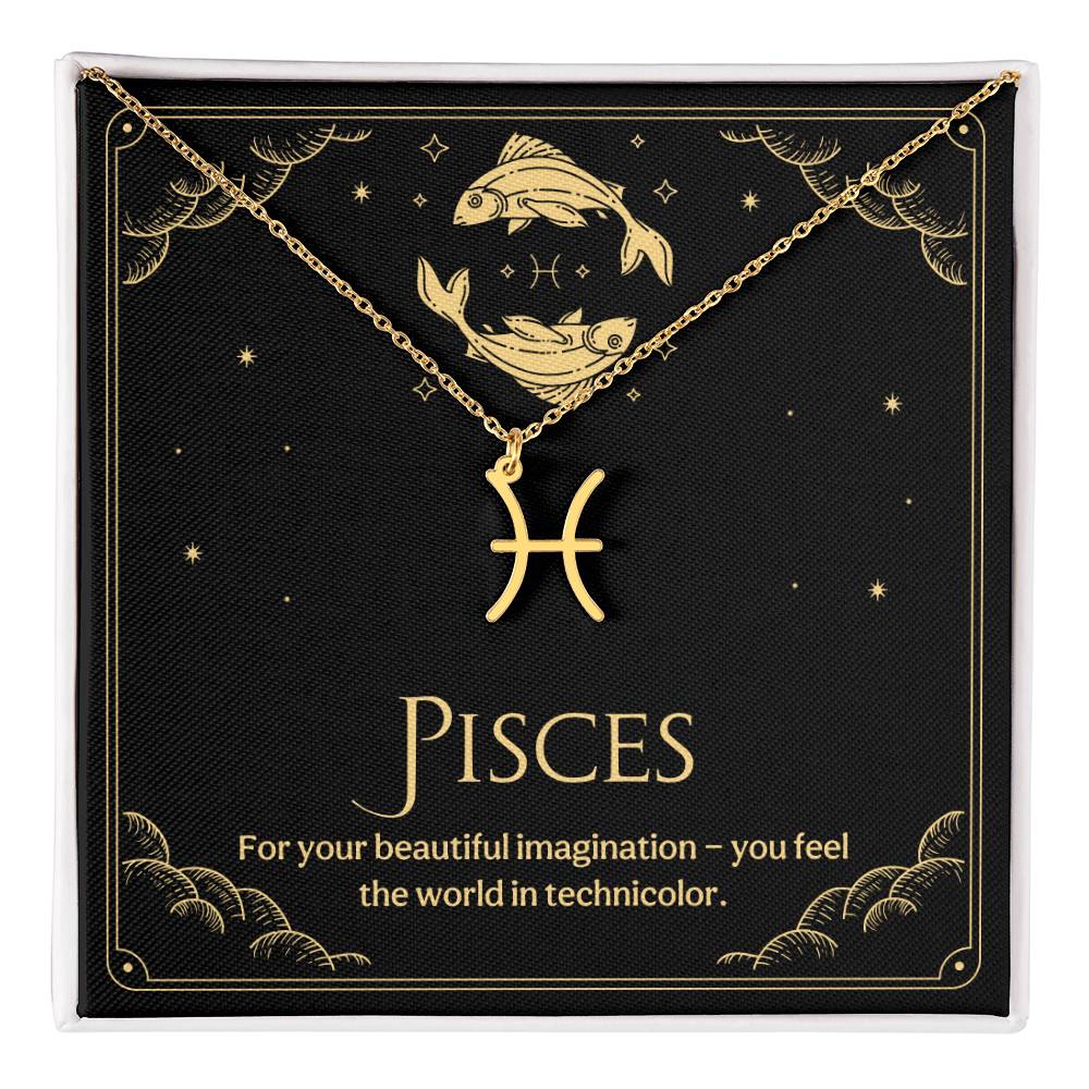 Pisces Zodiac Symbol Necklace
