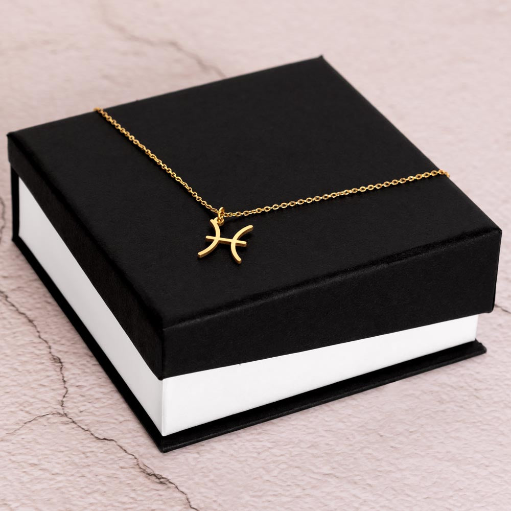 Pisces Zodiac Symbol Necklace