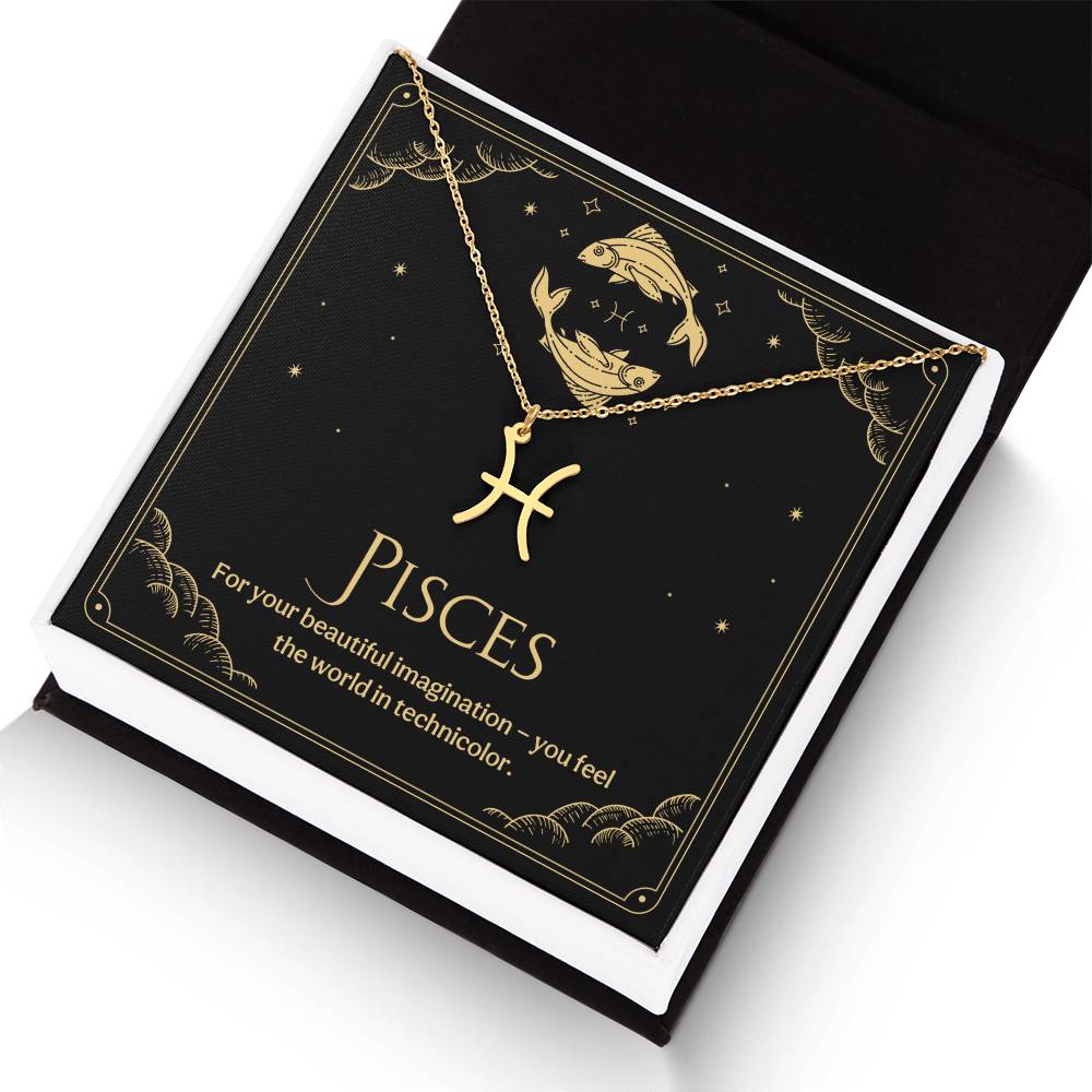 Pisces Zodiac Symbol Necklace