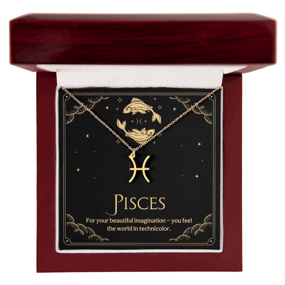 Pisces Zodiac Symbol Necklace