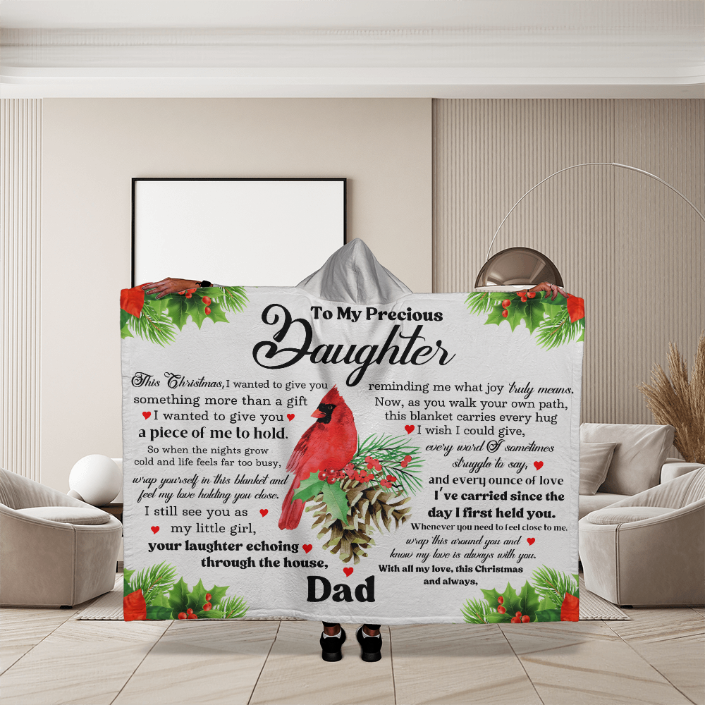 To My Daughter, Sherpa Hooded Christmas Blanket