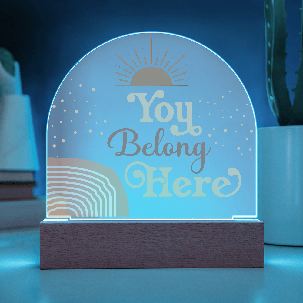 Acrylic Plaque, Classroom Decor, Counseling Office Plaque, Inclusion, You Belong Here