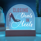 Closing Deals In Heels, Acrylic Plaque For Office Desk, Realtor Gift Idea, Entrepreneur, Boss Lady, SheEO