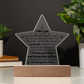 Printed Star Acrylic Keepsake For New Baby Nursery Or Child Bedroom, LED Light Feature