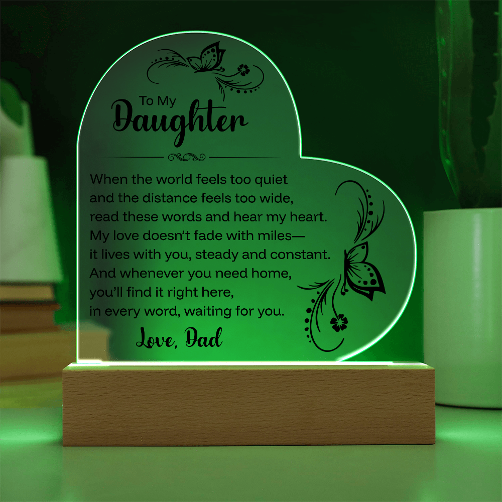 To My Daughter, Sentimental Acrylic Keepsake With LED Light, From Dad