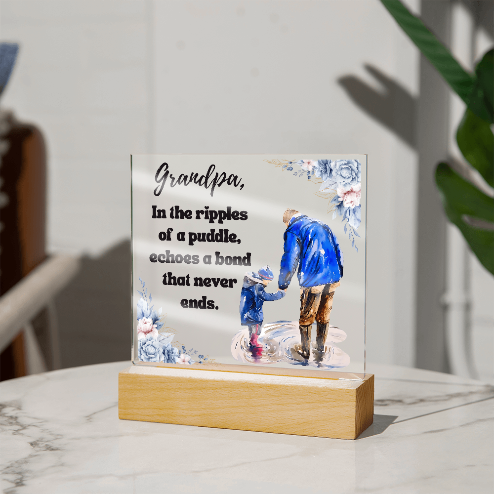 Gift For Grandpa, Keepsake Acrylic Plaque For Grandparent,  Gift From Grandson
