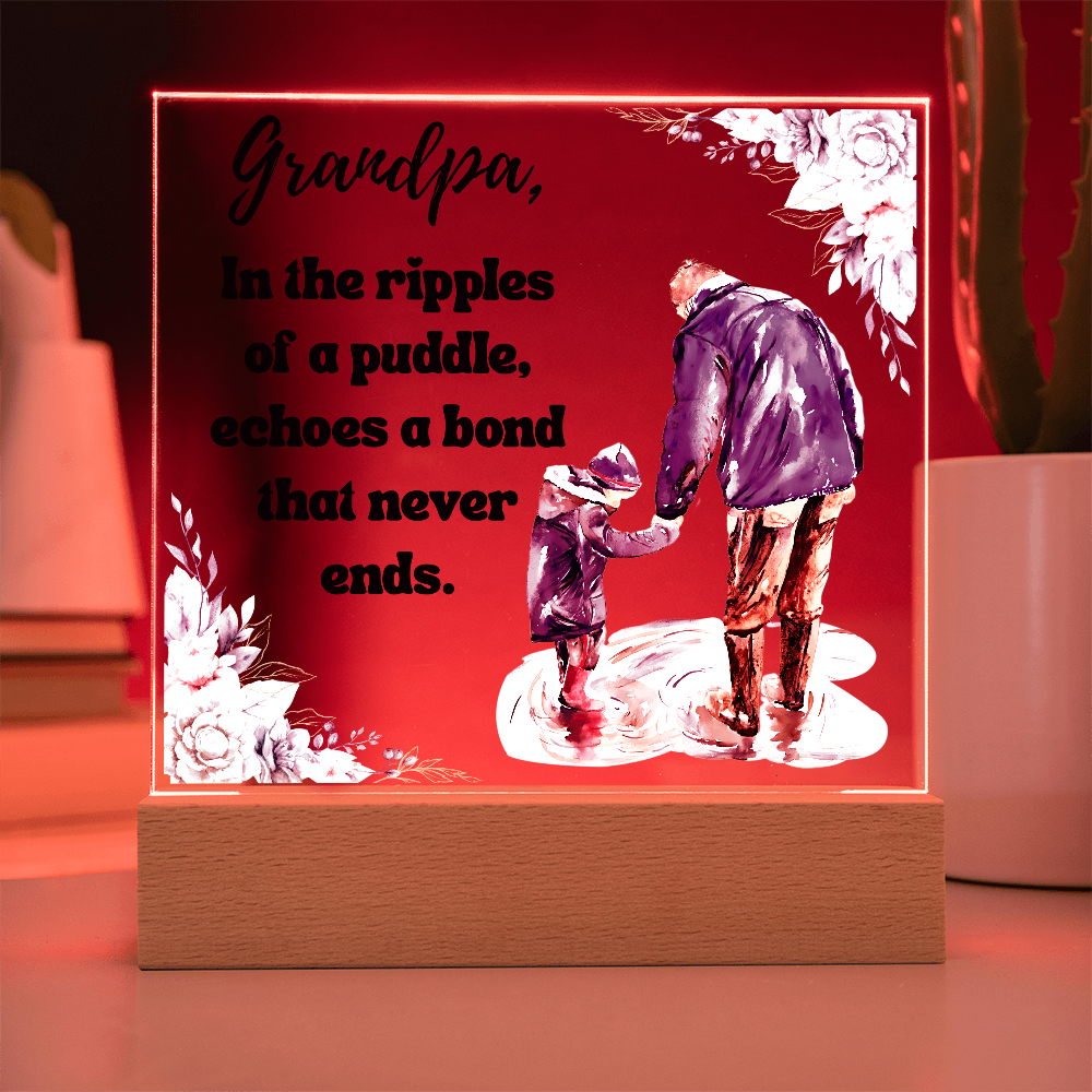 Gift For Grandpa, Keepsake Acrylic Plaque For Grandparent,  Gift From Grandson