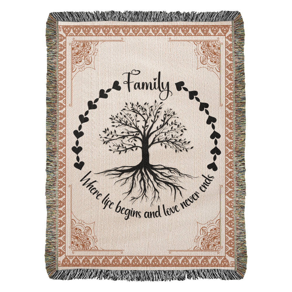 Family Roots, Celtic Tree Woven Blanket