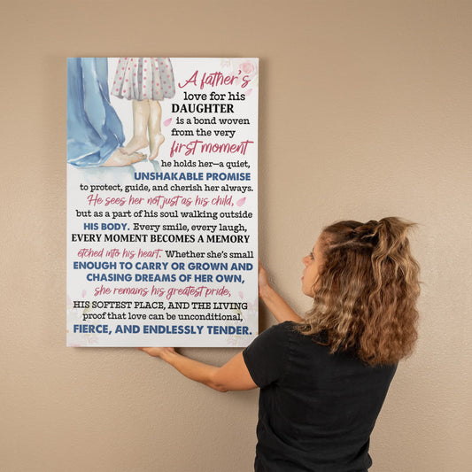 To My Daughter, "A Father's Love" Canvas For Daughter, 24" x 36"