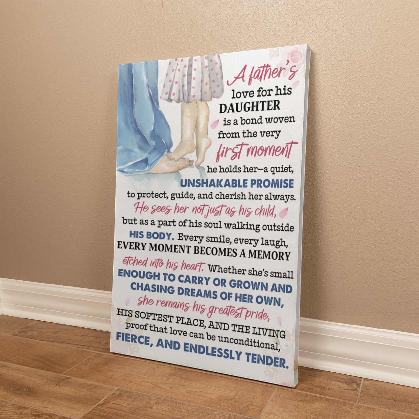 To My Daughter, "A Father's Love" Canvas For Daughter, 24" x 36"