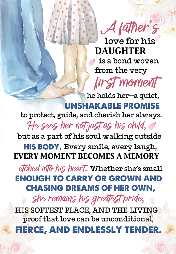 To My Daughter, "A Father's Love" Canvas For Daughter, 24" x 36"