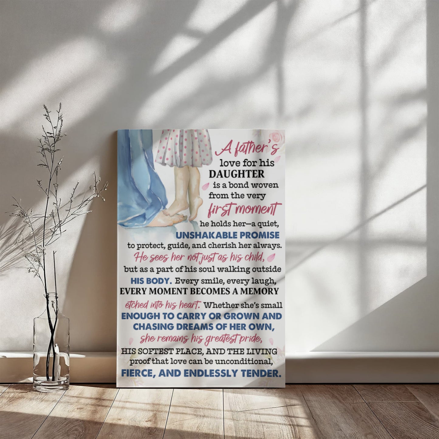 To My Daughter, "A Father's Love" Canvas For Daughter, 24" x 36"